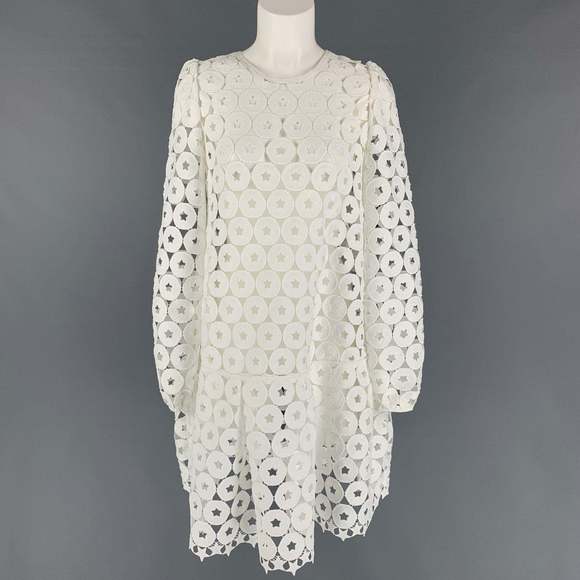 No. 21 Dresses & Skirts - Nº21 White Polyester Eyelet Dropped Waist Dress